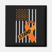 Amerikaanse Flag Ribbon Leukemia Awareness Family  Magneet (Voorkant)