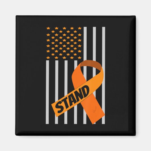 Amerikaanse Flag Ribbon Leukemia Awareness Family  Magneet (Voorkant)