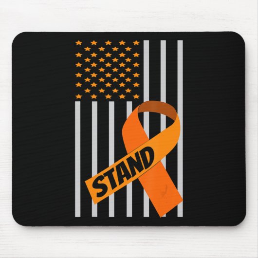 Amerikaanse Flag Ribbon Leukemia Awareness Family  Muismat (Voorkant)