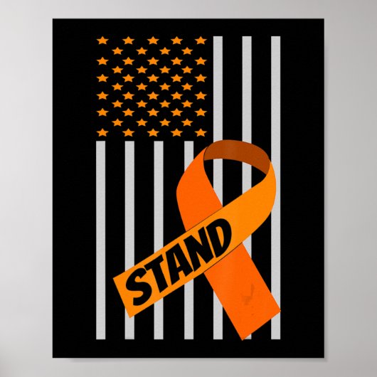 Amerikaanse Flag Ribbon Leukemia Awareness Family  Poster (Voorkant)