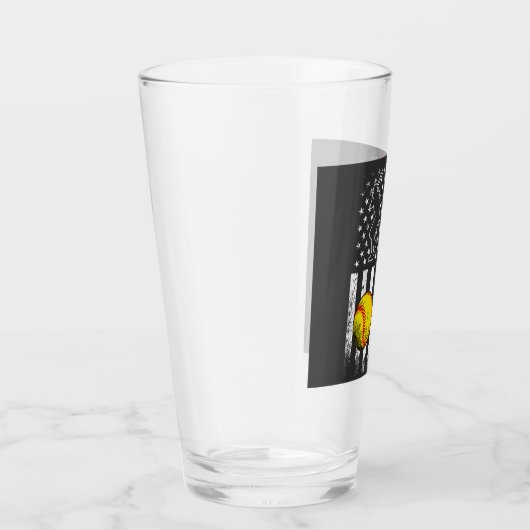 Amerikaanse Flag Softball Team  Funny Drink Glas (Rechts)