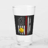Amerikaanse Flag Softball Team  Funny Drink Glas (Voorkant)