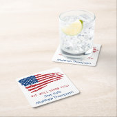 Amerikaanse Flag Soldaat-militairen die wegtrekken Kartonnen Onderzetters (Insitu)