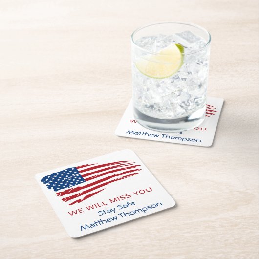 Amerikaanse Flag Soldaat-militairen die wegtrekken Kartonnen Onderzetters (Insitu)