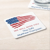 Amerikaanse Flag Soldaat-militairen die wegtrekken Kartonnen Onderzetters (Schuin)