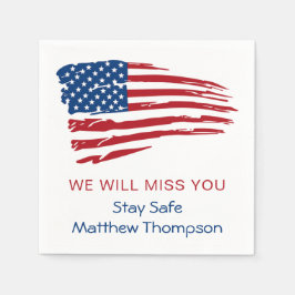 Amerikaanse Flag Soldaat-militairen die wegtrekken Servet