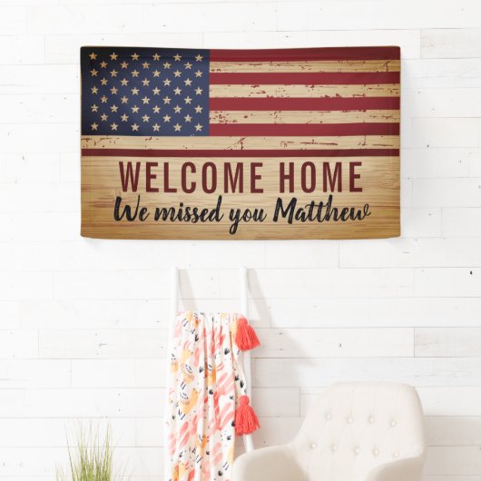 Amerikaanse Flag Soldaat Spandoek (Insitu)