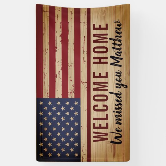 Amerikaanse Flag Soldaat Spandoek (Verticaal)