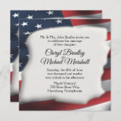 Amerikaanse Flag Splash Wedding Invitations Kaart (Voorkant / Achterkant)