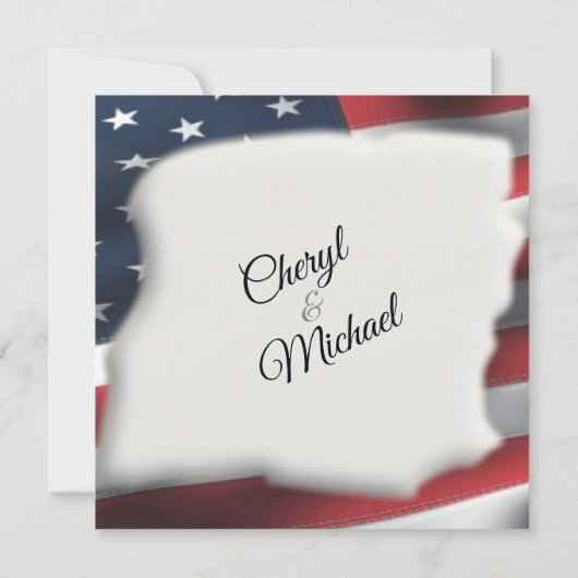Amerikaanse Flag Splash Wedding Invitations Kaart (Achterkant)