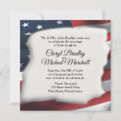 Amerikaanse Flag Splash Wedding Invitations Kaart (Voorkant)