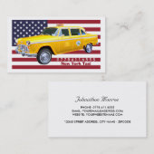 Amerikaanse Flag Yellow Taxi Cab Visitekaartje (Voorkant / Achterkant)