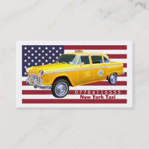 Amerikaanse Flag Yellow Taxi Cab Visitekaartje