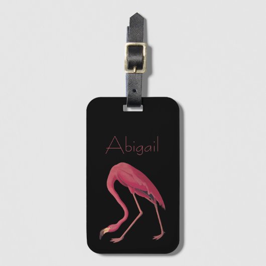 Amerikaanse Flamingo  Aububon Birds of America Bagagelabel (Voorkant (verticaal))