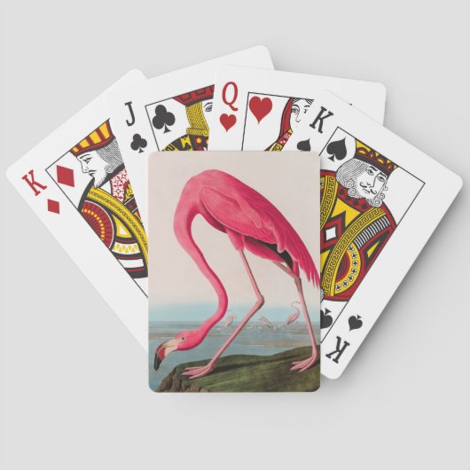 Amerikaanse Flamingo Birds of America Audubon Prin Pokerkaarten (Achterkant)