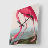 Amerikaanse Flamingo Birds of America Audubon Prin Vierkante Klok (Hoek)