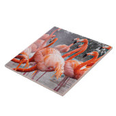 Amerikaanse Flamingos-foto Tegeltje (Zijkant)