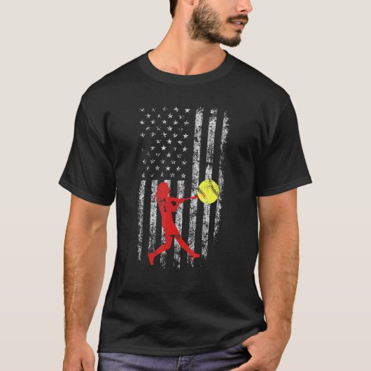 Amerikaanse flap Love Softball Fastpitcher Pitcher T-shirt (Voorkant)