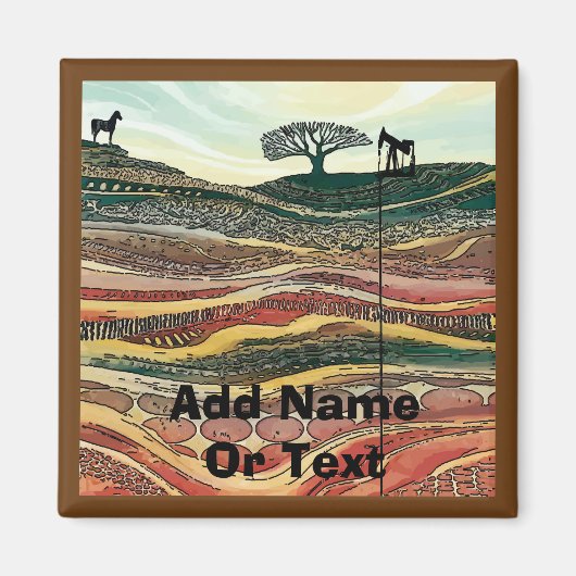 Amerikaanse Folk Style Oil Rige Magneet (Voorkant)