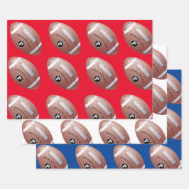 Amerikaanse Football - Aangepaste monogram Inpakpapier Vel