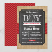 Amerikaanse football Baby shower Boy Rugby Uitnodi Kaart (Voorkant / Achterkant)