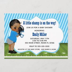 Amerikaanse football baby shower party uitnodiging