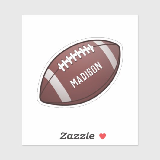 Amerikaanse Football Ball Custom Name Sticker (Vel)