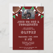 Amerikaanse Football Ball Flags Foto Birthday Part Kaart (Voorkant)