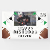Amerikaanse Football Ball Flags Foto Birthday Part Spandoek (Horizontaal)