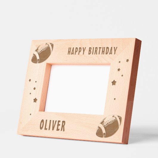 Amerikaanse Football Ball Happy Birthday Gegraveerde Lijstjes (Links)