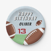 Amerikaanse Football Ball Happy Birthday Papieren Bordje (Voorkant)