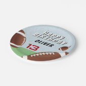 Amerikaanse Football Ball Happy Birthday Papieren Bordje (Gekanteld)