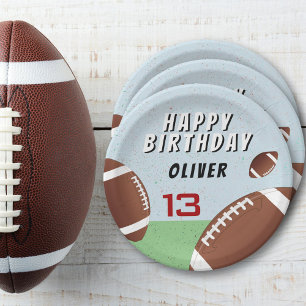 Amerikaanse Football Ball Happy Birthday Papieren Bordje