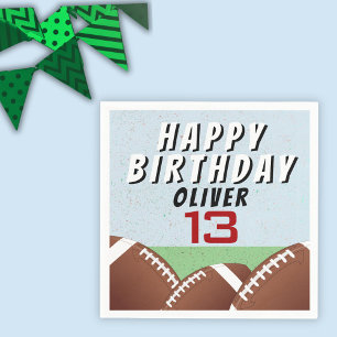 Amerikaanse Football Ball Happy Birthday Servet