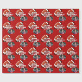 Amerikaanse Football Ball Merry-kerstfoto Cadeaupapier (Vlak)