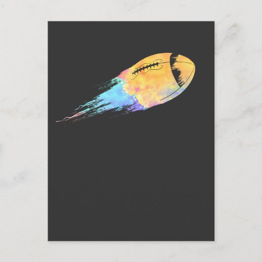 Amerikaanse football ball splash-kleuren briefkaart (Voorkant)