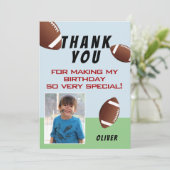 Amerikaanse Football Ball Sports Kinderen Birthday Bedankkaart (Staand voorkant)