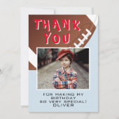 Amerikaanse Football Ball Sports Kinderen Birthday Bedankkaart (Voorkant)