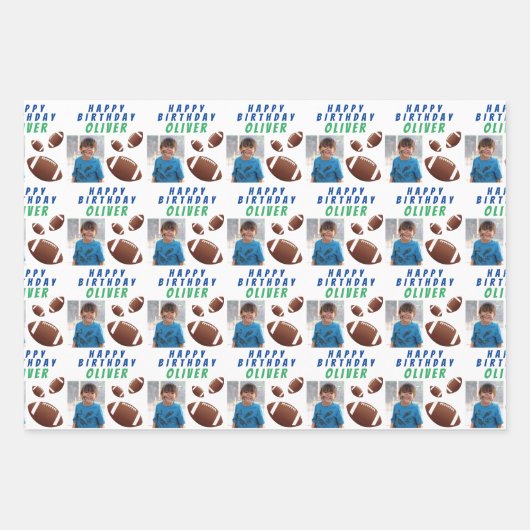 Amerikaanse Football Ball Sports Kinderen Birthday Inpakpapier Vel (Voorkant 3)