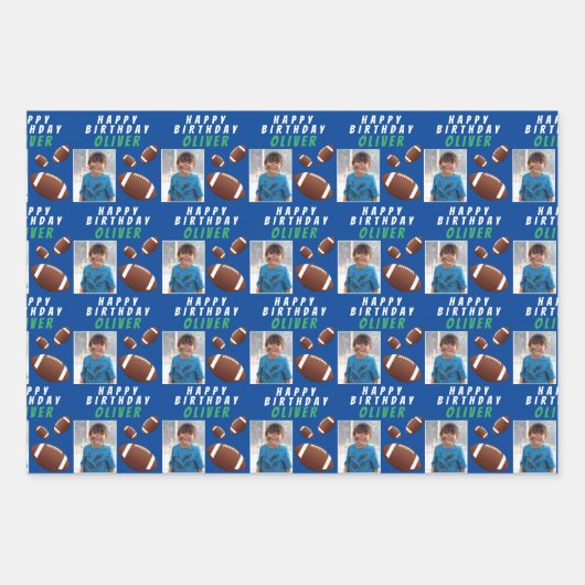 Amerikaanse Football Ball Sports Kinderen Birthday Inpakpapier Vel (Voorkant 2)