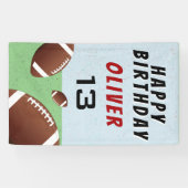 Amerikaanse Football Balls Happy Birthday Party Spandoek (Horizontaal)
