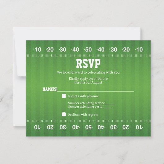 Amerikaanse Football Bar Mitzvah RSVP-kaart Kaart (Voorkant)