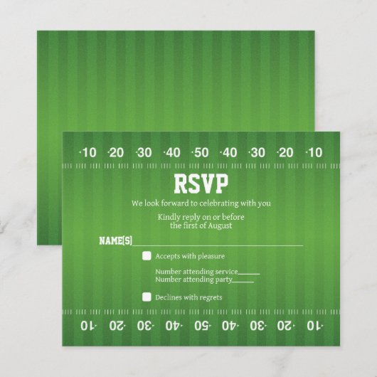 Amerikaanse Football Bar Mitzvah RSVP-kaart Kaart (Voorkant / Achterkant)