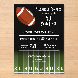 Amerikaanse Football Birthday Party Acryl Uitnodigingen