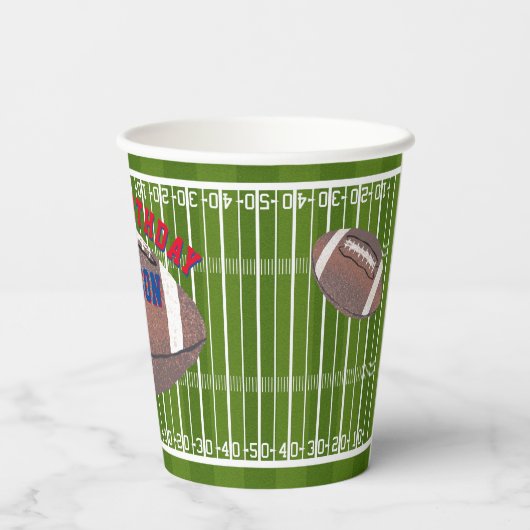 Amerikaanse Football Birthday Party Papieren Bekers (Achterkant)