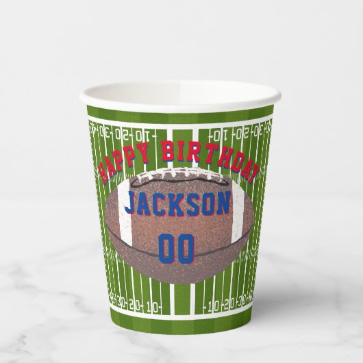 Amerikaanse Football Birthday Party Papieren Bekers (Links)