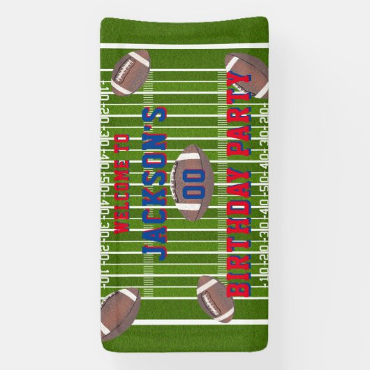 Amerikaanse Football Birthday Party Spandoek (Verticaal)