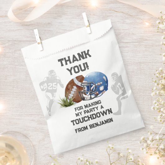 Amerikaanse Football Boy Verjaardagsfeest Bedankzakje (Geknipt)
