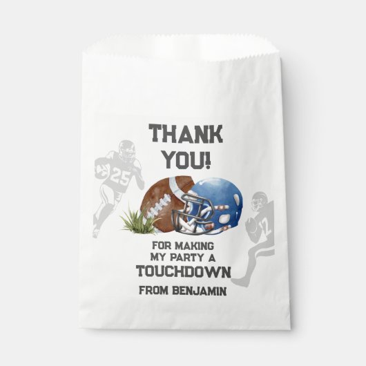 Amerikaanse Football Boy Verjaardagsfeest Bedankzakje (Voorkant)