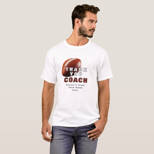 Amerikaanse Football Coach Keepsake Bedankt T-shirt (Voorkant volledig)